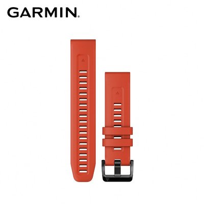 @竹北旗艦店@GARMIN QUICKFIT 22mm  烈焰紅矽膠錶帶暨黑色錶扣