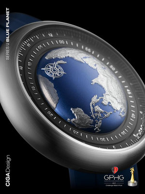 ＂手錶＂CIGA design璽佳機械表U系列藍色星球地球表男士手表獲GPHG獎