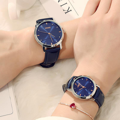 熱銷 米可mike學生男女情侶手錶腕錶一對韓版潮流一線牽簡約防水石英錶48 WG047