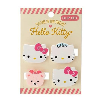 Hello Kitty 迷你造型塑膠夾組 文具夾 便條夾 事務夾 (4入) 現貨