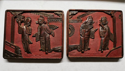 【二手】 老木板民國木雕人物 東陽雕工，雕刻精妙，長11.6cm，寬13377 古玩雜項【好運來】