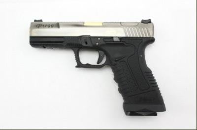(武莊)WE-GP1799-3 GP1799 瓦斯短槍 (銀滑套 黑槍身 金槍管)-WEGP1799-3