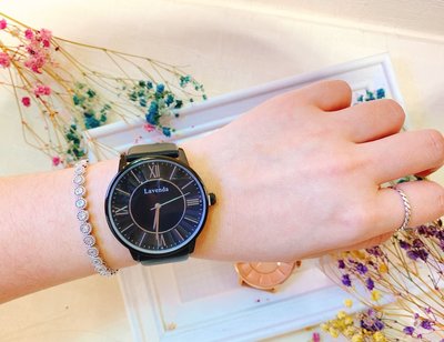 韓國❤️ Lavenda 羅馬 數字 水紋 錶盤 皮質 造型錶 手錶【Verina's韓系美飾】
