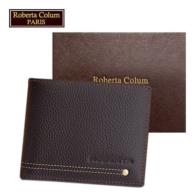 【Roberta Colum】諾貝達 男用專櫃皮夾 12卡片短夾(23157-2咖啡)【威奇包仔通】