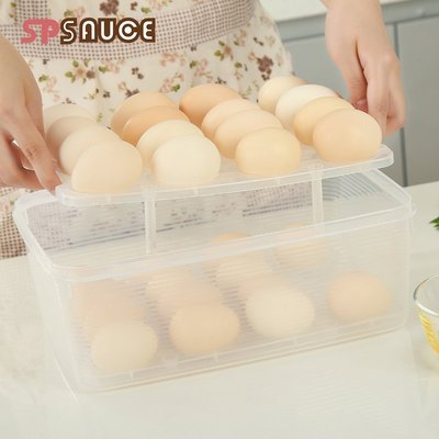 “正品”日本SP SAUCE大容量雙層雞蛋盒32格雞蛋收納盒 鴨蛋包裝盒雞蛋托