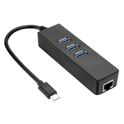 天極TJ百貨TYPEC USB3.0 轉RJ45百兆網卡 HUB帶100M網卡+三個USB口 A母 USB HUB網卡 2.0網路線