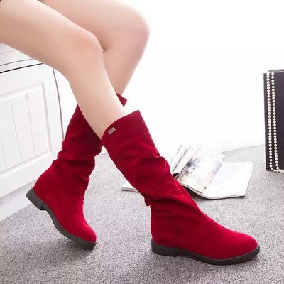 高雄艾蜜莉戲劇服裝表演服*聖誕紅靴子/紅色平底靴$400元