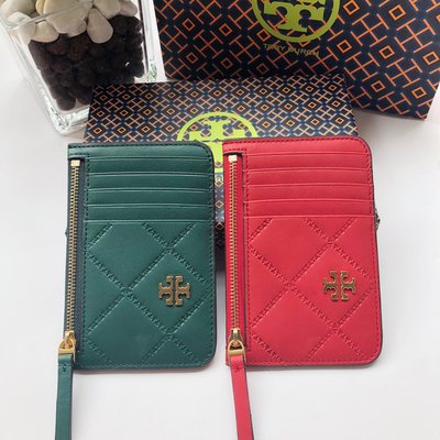 【熱賣精選】  Tory Burch TB 8807款 壓T納帕牛皮 復古磨砂五金錢包  皮夾 錢夾明星同款