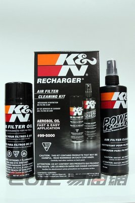 【易油網】【缺貨】K&amp;N Airfilter Cleaning 空濾清潔組 清潔劑+噴式保養劑 99-5000