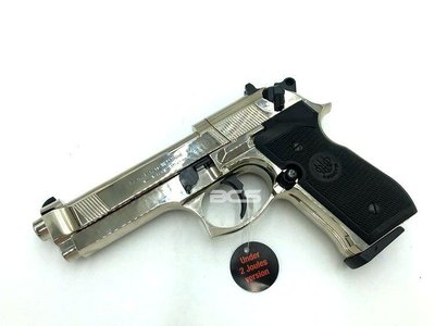 【WKT】UMAREX BERETTA M92 拋光烙轉輪 4.5mm 亮銀色 CO2短槍-UM45CN16