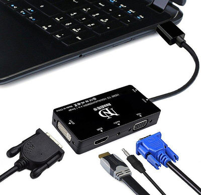 【現貨精選】HDMI轉DVI/HDMI/VGA/Audio四合一轉換器 分辨率1080P 支持同顯 cse