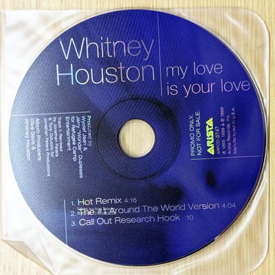 美版宣傳CD！Whitney Houston 惠妮休斯頓 My Love Is Your Love ARPCD-3747