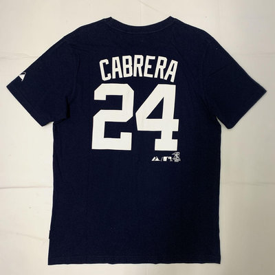 HA-美國職棒【底特律老虎×Miguel Cabrera】MLB 2008~16年 球員背號T恤 (深藍,M號 Majestic)