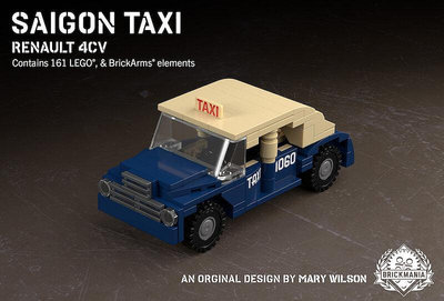 眾誠優品 BRICKMANIA 西貢出租車 - 雷諾 4CV益智拼裝積木模型玩具禮物禮品 LG457