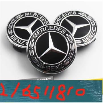 賓士 Benz 2017新款 輪圈蓋 輪胎蓋 夜色套件 AMG 中心蓋 輪轂蓋 黑星標 鋁圈 標誌 Y1810