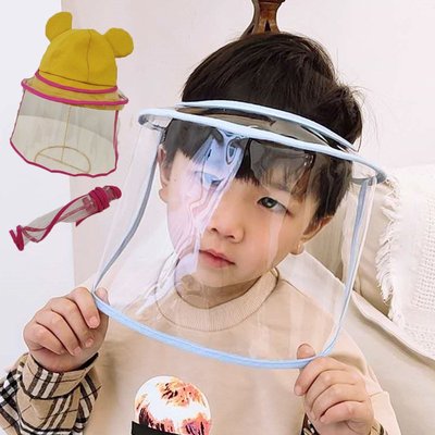 帽子系列 韓國漁夫帽女透明可拆卸帽子防護罩護目防曬遮臉防飛沫塵面罩頭罩