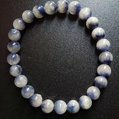 天然特殊水晶 藍線石 手珠 6.7mm