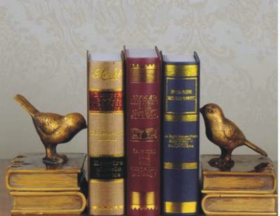 【奇滿來】複古銅一對小鳥+配書 書架書擋 書櫃 書房 裝飾書 模擬擺件創意書架美式家居裝飾品客廳臥室飯店餐廳擺件AVKL