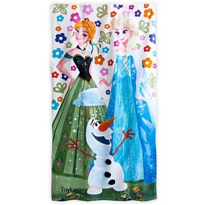 【安琪拉 美國童裝】Disney Store 美國迪士尼冰雪奇緣Frozen浴巾, 有公主浴袍泳衣泳裝袋