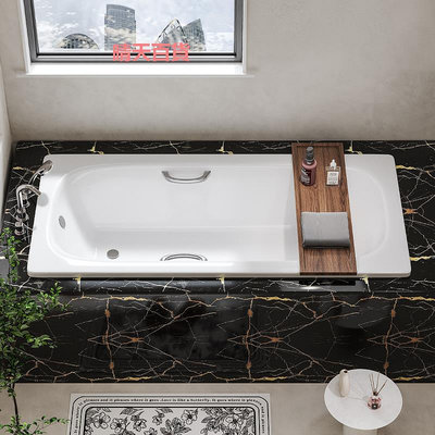 鑄鐵迷你家用成人嵌入式搪瓷浴缸鐵鑄小戶型陶瓷普通內嵌式浴盆
