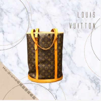 【哈極品】二手品 《 Louis Vuitton LV 老花字紋直立大水桶包/側肩包》