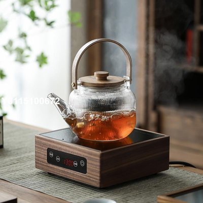 現貨熱銷-胡桃木電陶爐煮茶器全自動小型煮茶爐套裝家用耐熱玻璃蒸茶燒水壺（規格不同價格也不同）