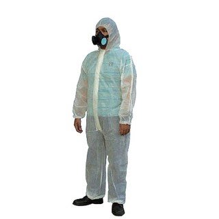 @安全防護@ PP-960 輕便防護衣 適用於化學物質處理 連身含帽不織布防塵衣/簡易型防護衣
