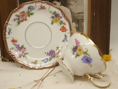 德國Rosenthal Pompadour龐巴度古典華麗手繪咖啡杯盤組