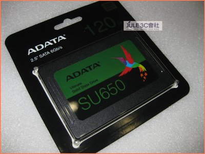 JULE 3C會社-威剛ADATA Ultimate SU650 120G SSD 2.5吋/全新盒裝/SSD 固態硬碟