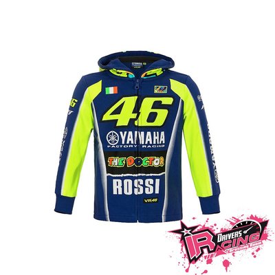 ♚賽車手的試衣間♚ VR46 Rossi JUNIOR YAMAHA HOODIE 9-14歲 童板 外套 帽T