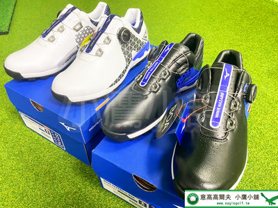 [小鷹小舖] Mizuno Golf  高爾夫 男仕 無釘球鞋 51GM2175 BOA旋扣式 防水 黑/白