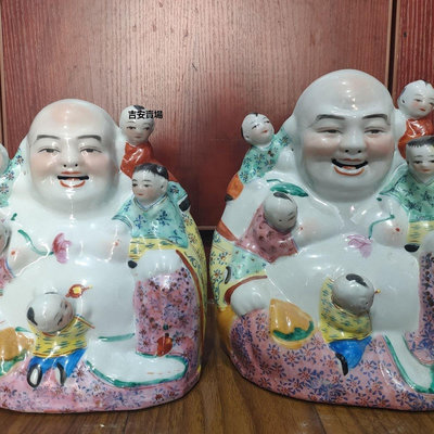 【熱賣精選】景德鎮陶瓷器擺件五子佛笑口彌勒佛送子佛羅漢客廳雕塑