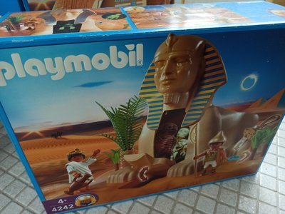 全新 公司貨 德國 Playmobil 4242 埃及 人面獅身 神 法老王 摩比 老件 老摩 絕版 XXL 動物 歷史