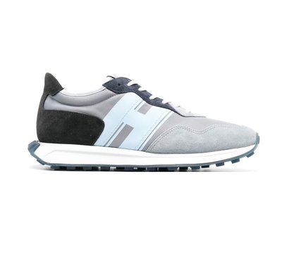 [全新真品代購-S/S23 SALE!] HOGAN 淺灰藍色 異材質拼接 休閒鞋 / 運動鞋 H601