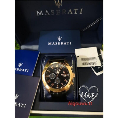 直購#美國直郵 MASERATI WATCH 瑪莎拉蒂手錶 R8871612002 經典三環石英錶 錶現精品公司