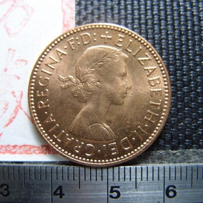 【錢幣鈔】(每標十枚)1967年 英國伊莉莎白二世 1/2 PENNY BU原光