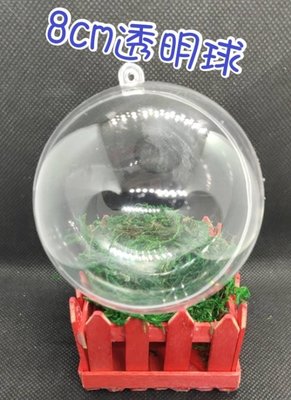 8cm 透明球 裝飾球 瓶中花 塑膠球 圓球 聖誕節 吊飾 吊球 壓克力球 擺飾 婚禮小物 乾燥花