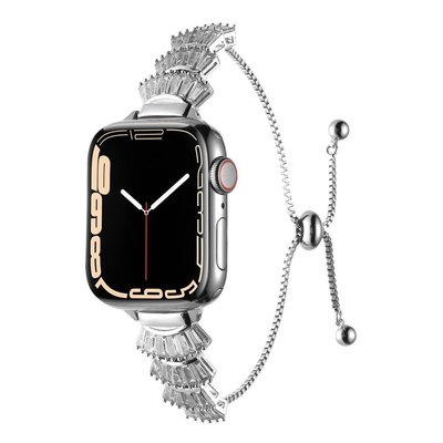 +io好物/蘋果手表iwatch8表帶蛋糕裙鋯石高級感金屬鏈條applewatch7女/效率出貨