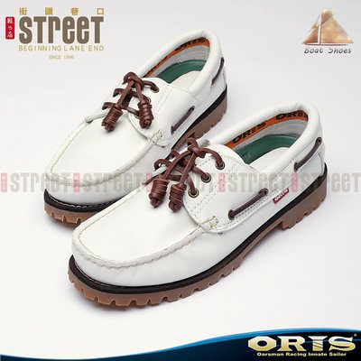 【街頭巷口 Street】 ORIS 男款 雷根式 基本款 帆船鞋 舒適 橡膠底 休閒鞋 白色 93409-73409