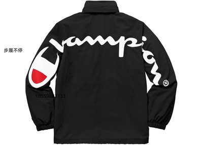 特價 Supreme x Champion Track Jacket 背後大LOGO 尼龍 防水 教練外套 風衣 男女-步履不停
