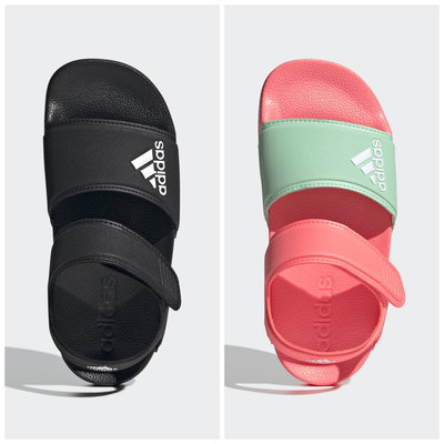 【豬豬老闆】ADIDAS ADILETTE SANDAL 魔鬼氈 休閒 運動 涼鞋 中童 黑GW0344 粉GW0345