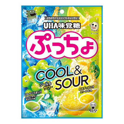 +東瀛go+UHA 味覺糖 噗啾 清爽白葡萄&檸檬雙味軟糖 65g 普超軟糖 水果糖 日本必買 日本進口