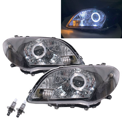 卡嗶車燈 適用於 TOYOTA 豐田 VIOS MK1 02-05 後期 光導LED光圈魚眼 大燈 黑框