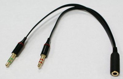 電腦耳麥轉接線-手機耳機轉接電腦-線長約15公分