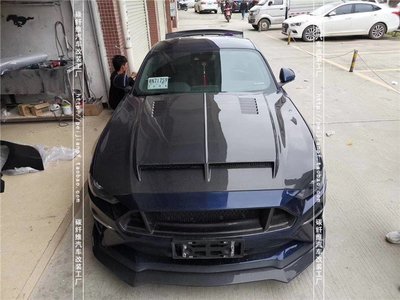 適用于新款福特野馬碳纖維機蓋Mustang改裝GT500開孔引擎蓋機頭蓋--請詢價