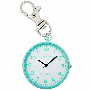 Daniel Wang 圓形 繽紛 時尚 造型 時鐘 手錶 鑰匙圈 掛錶 懷錶 萊姆綠 粉綠
