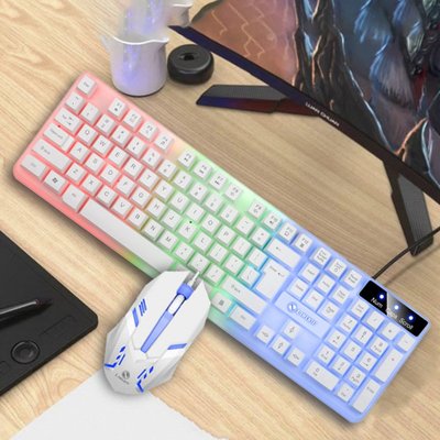 力鎂GTX350發光鍵盤鼠標套裝懸浮鍵盤機械手感電競游戲鼠標鍵盤套