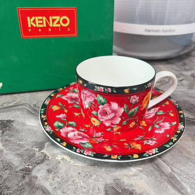 日本已故名家Kenzo高闐賢三絕版“東北大花襖”風格咖啡杯，