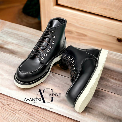 黑色 (40-46) 875 8179 8130 MOC TOE 固特異縫製 牛皮工作靴 純橡膠防滑   AG真皮製造