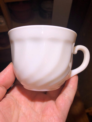 日本回流 奶玻璃咖啡杯 vintage中古法國arcopal